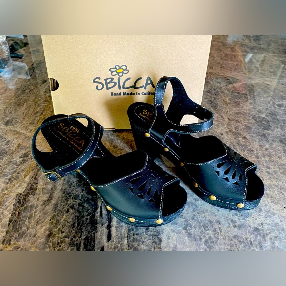 Sbicca Women's Black Sandals ~ Madeline Size 8 ~ Hand Made In California